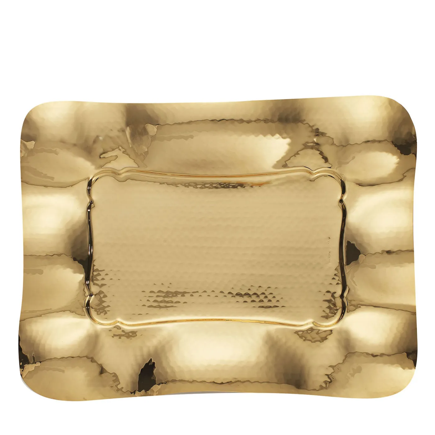 Bragagnolo Argenti Centrotavola rettangolare a balze in ottone dorato> Centrotavola