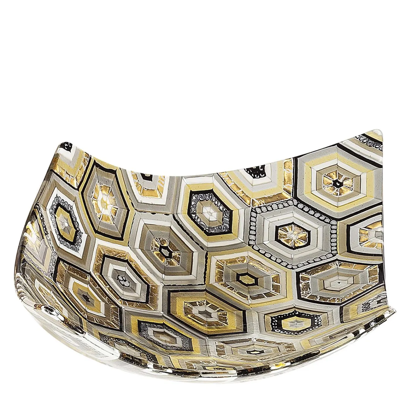 VéVé Glass Centrotavola Rombo esagonale in vetro di Murano oro di Andrea Orso> Centrotavola