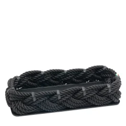 Marricreo Cestino di corda rettangolare nero medio di ispirazione nautica> Ceste