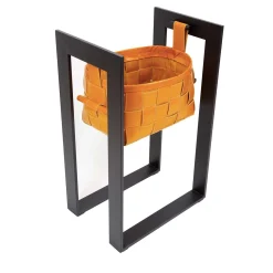 Bottega Conticelli Cestino in pelle con supporto Giallo senape> Ceste