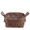 Bottega Conticelli Cestino in pelle intrecciata marrone> Ceste