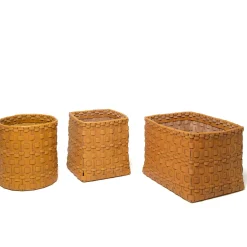 Oscar Maschera Cestino intrecciato quadrato ocra di><noscript><img width=