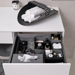 ADJ Style Cestino per asciugamani in pelle nera e grigia Riviera> Arredo Bagno