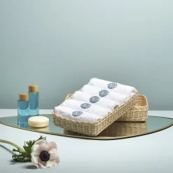 Mila Maurizi Cestino Porta Lavette Onda in Midollo con 6 Asciugamani> Arredo Bagno