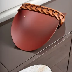 ADJ Style Cestino Riviera in pelle Cognac e Bordeaux><noscript><img width=