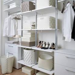 ADJ Style Cestino rotondo Dubai in pelle bianca e panna cotta> Ceste