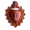 Cuore di Argilla CHIAVE AMORE TROVATO CUORE IN CERAMICA ROSSA E ORO> Sculture Da Parete