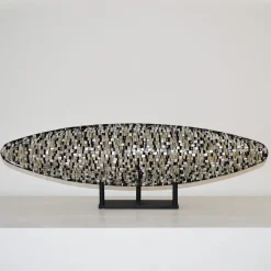 VéVé Glass Ciotola centrotavola in vetro di Murano bianco e nero Gondola Sunshine> Centrotavola