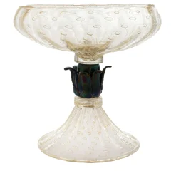 Officine di Murano 1295 Ciotola con piede in oro 24 carati e nero> Centrotavola