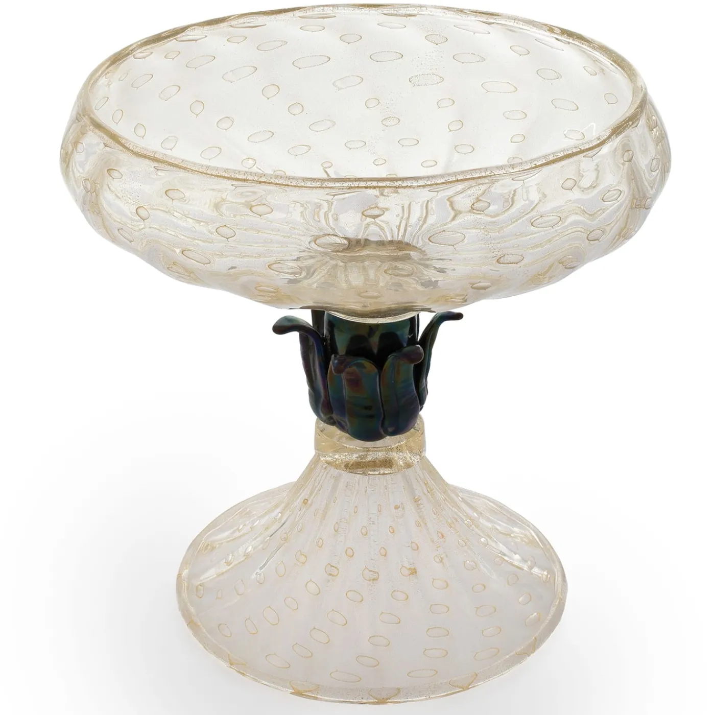 Officine di Murano 1295 Ciotola con piede in oro 24 carati e nero> Centrotavola