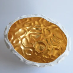 Fos Ceramiche Ciotola ovale Petra in oro> Centrotavola