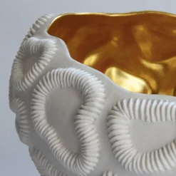 Fos Ceramiche Ciotola ovale Petra in oro><noscript><img width=