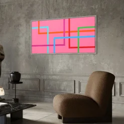 Le Meduse Color Spaces In Fondo è Rosa Pittura acrilica su tela><noscript><img width=