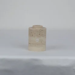 FiammettaV Home Collection Com Portacandele in marmo travertino beige cilindrico> Candelieri E Portacandele