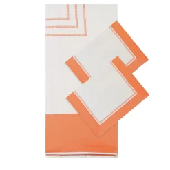 TessilArte Completo Letto Siam Bianca e Arancione in Raso di Cotone> Biancheria Da Letto