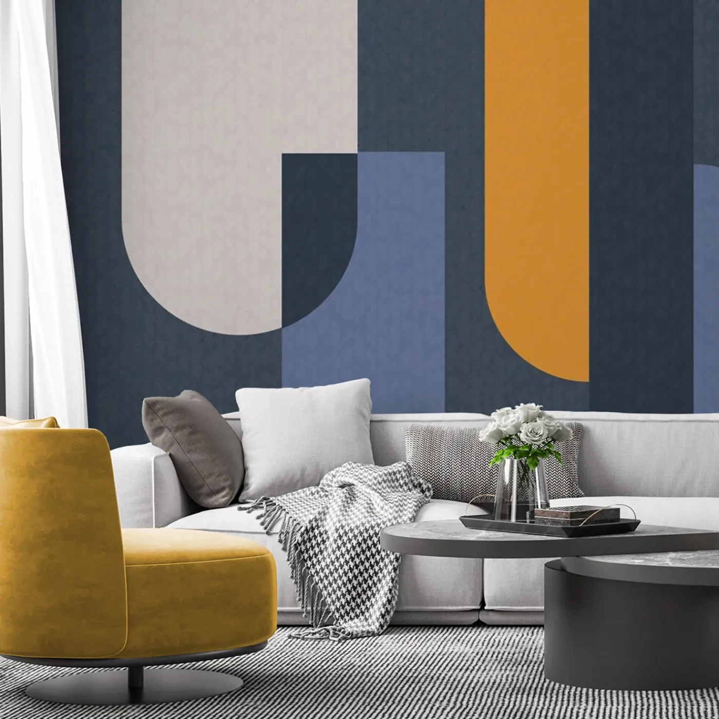 Officinarkitettura Composition Blue Bhaus 100 Carta da parati> Carte Da Parati