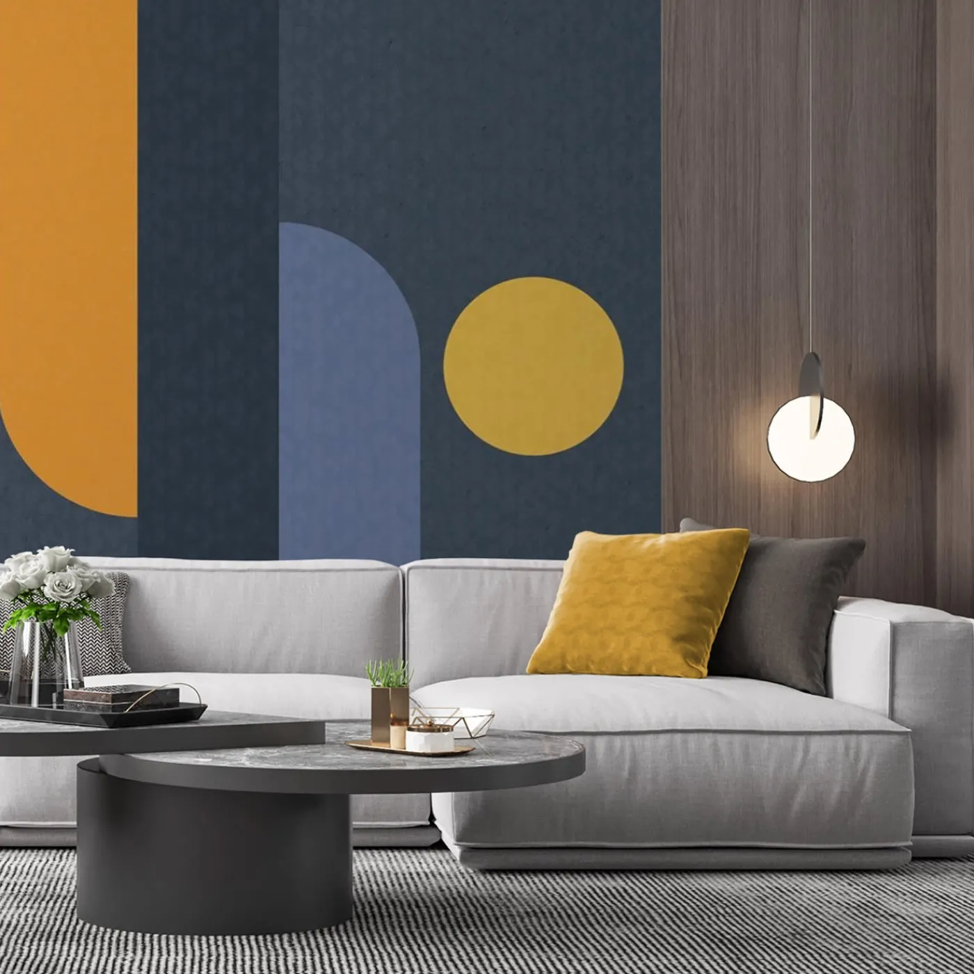 Officinarkitettura Composition Blue Bhaus 100 Carta da parati> Carte Da Parati