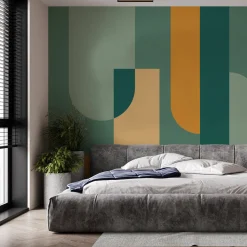 Officinarkitettura Composition Green Bhaus 100 Carta da parati> Carte Da Parati