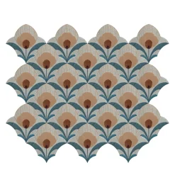 Studio Le Nid Composizione di Piastrelle in Ceramica Multicolore Karma con Motivo Floreale> Piastrelle E Pavimenti