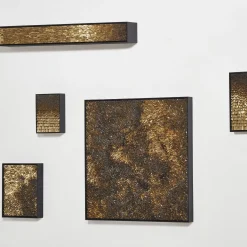 CaCO3 Studio Composizone N1 Set Di 5 Pannelli Decorativi In Vetro Oro><noscript><img width=