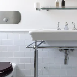 Devon&Devon Console Etoile in porcellana bianca e finitura cromata><noscript><img width=