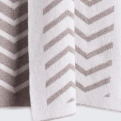 Masserano Cashmere Coperta Clara bianca e tortora> Coperte