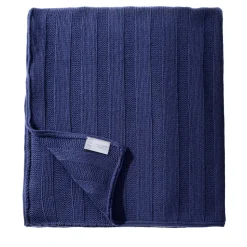 UnoCashmere Coperta di cashmere blu grande a punto briaco #2> Coperte