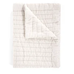 Once Milano Coperta di lino bianca e ondulata> Biancheria Da Letto