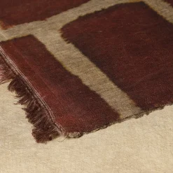 The House of Lyria Coperta di lino di Scilla con motivo mattone-rosso e sabbia><noscript><img width=