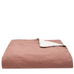 Once Milano Coperta di lino rosa vintage con profili> Biancheria Da Letto