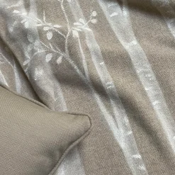 Villa Como Coperta dipinta a mano marrone con frange Bosco> Coperte