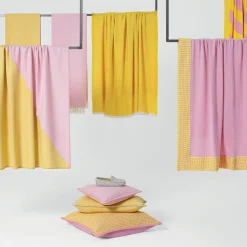 Masserano Cashmere Coperta giallo e rosa Candy><noscript><img width=