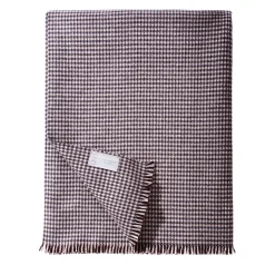 UnoCashmere Coperta grigia media in cashmere pied-de-poule> Coperte
