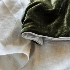 Once Milano Coperta in lino e velluto verde><noscript><img width=