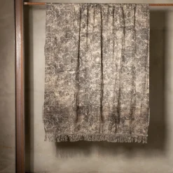 The House of Lyria Coperta inglese in cotone e lino con frange Toile-de-Jouy> Coperte