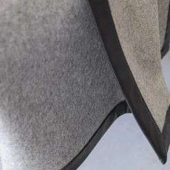 Alonpi Coperta piccola Salon con orlo in pelle grigio chiaro> Coperte