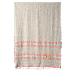 The House of Lyria Coperta Rigoroso con frange in cashmere e lino policromatico> Coperte