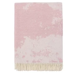 Villa Como Coperta rosa con frange effetto gesso> Coperte