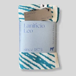 Lanificio Leo Coperta Tratto Bio Teal & White di Emilio Salvatore Leo><noscript><img width=