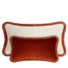 LO Decor Coppia di cuscini Happy in velluto bianco e rosso mattone a rettangolo> Cuscini