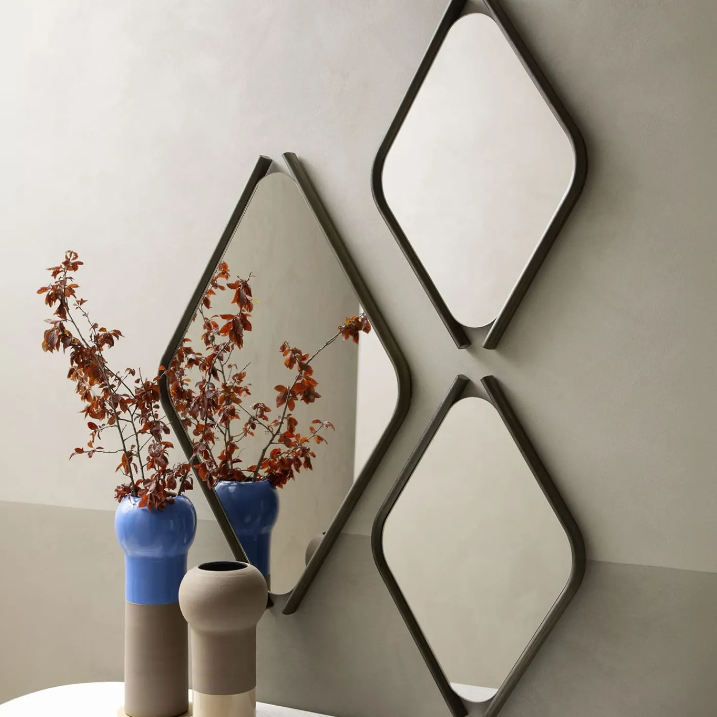 Morica Design Coppia di specchi in legno Eye Bis con cornice in rovere massiccio> Specchi Da Parete