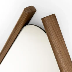 Morica Design Coppia di specchi in legno Eye Bis con cornice in legno massiccio di noce> Specchi Da Parete