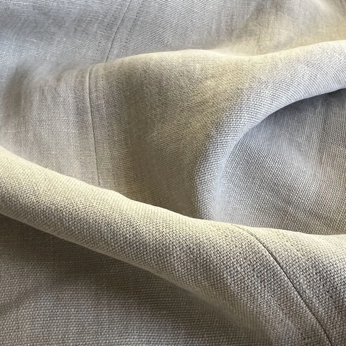 Once Milano Copriletto in Lino Pesante Sabbia con Cuciture> Biancheria Da Letto