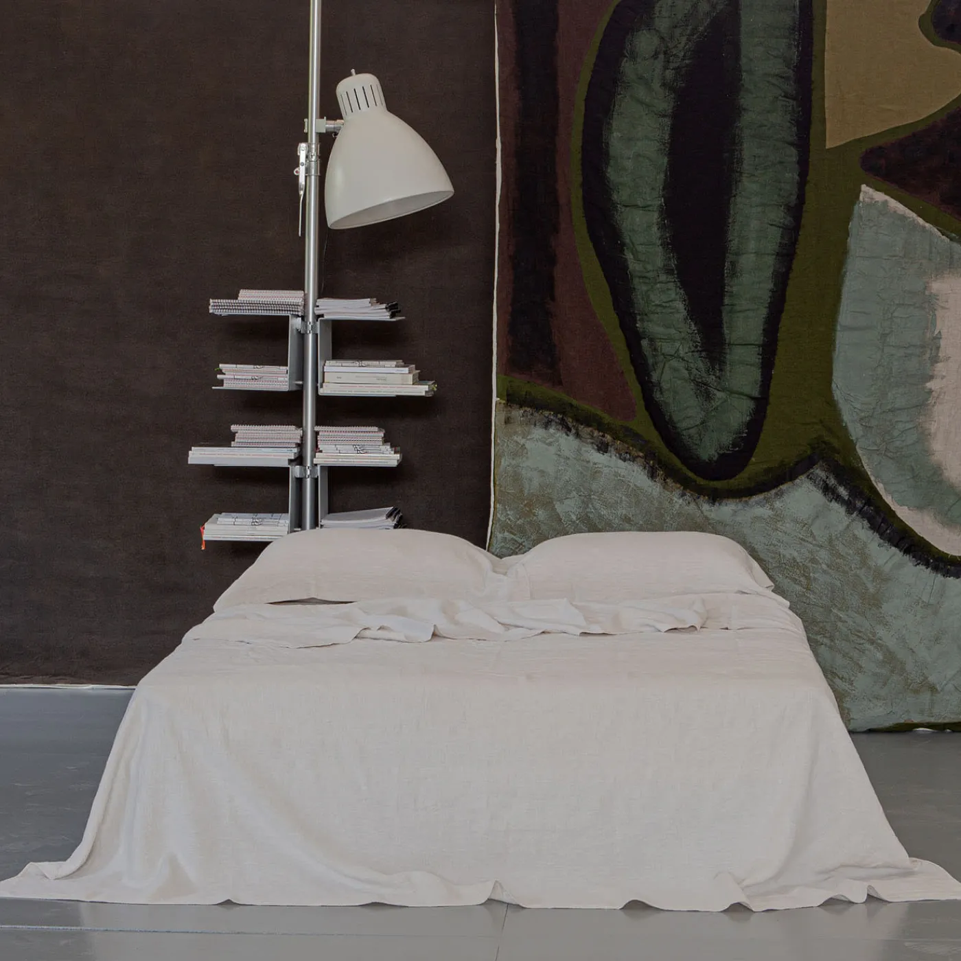 Once Milano Copriletto in Lino Pesante Sabbia con Cuciture> Biancheria Da Letto