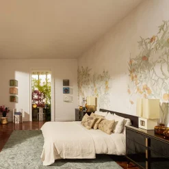 Once Milano Copriletto in lino pesante crema con cucitura><noscript><img width=