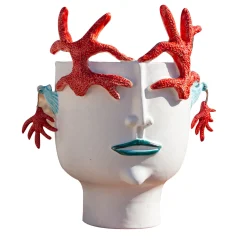 Patrizia Italiano Corallina La ragazza che difende il mare Vaso a forma di testa> Vasi Figurativi