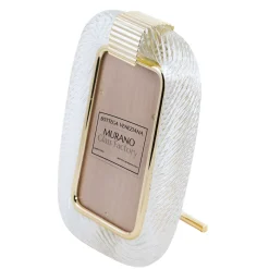 Bottega Veneziana Cornice con Struttura in Ottone Lucido e Vetro a Torciglione Cristallo Trasparente> Cornici