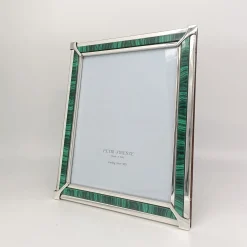 Petri Firenze Cornice fotografica in malachite verde e argento><noscript><img width=