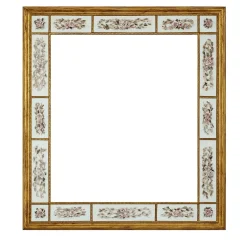 Caiafa Cornice in porcellana con rose rosa> Cornici