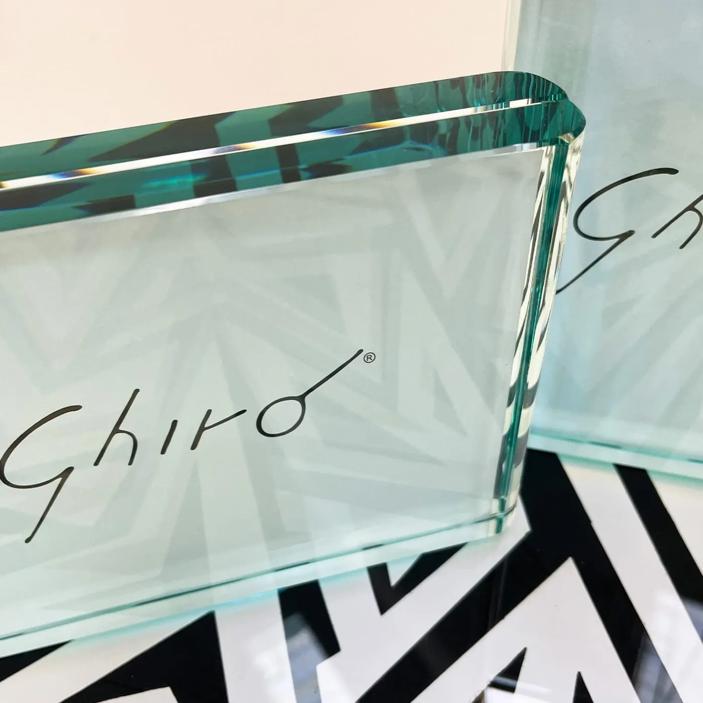 Ghirò Studio Cornice orizzontale in cristallo acquamarina> Cornici